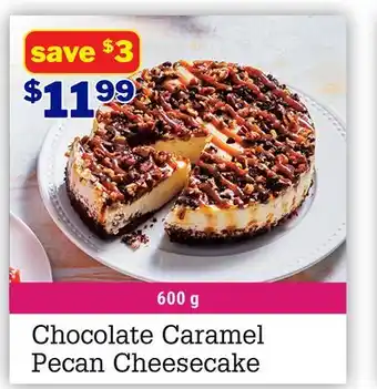 M & M Food Market Chocolate Caramel Pecan Cheesecake offer