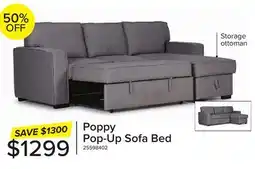 Leon's Poppy Pop-Up Sofa Bed - Grey offer