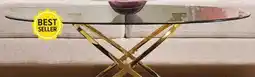 Leon's Axis 48 Coffee Table - Glass and Gold offer