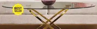 Leon's Axis 48 Coffee Table - Glass and Gold offer