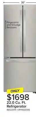 Leon's LG 30 Smudge Resistant Stainless Steel French Door Refrigerator (22 cu. ft.) - LRFNS2200S offer