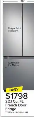 Leon's Samsung Stainless Steel French Door Refrigerator (22.1 cu.ft.) - RF22A4111SR/AA offer