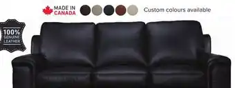 Leon's Icon Leather Sofa - Black offer