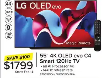 Leon's LG 55 4K Smart evo C4 OLED TV - OLED55C4PUA offer