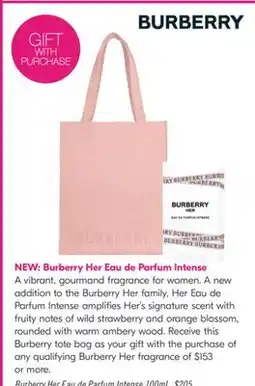 Shoppers Drug Mart NEW: Burberry Her Eau de Parfum Intense offer