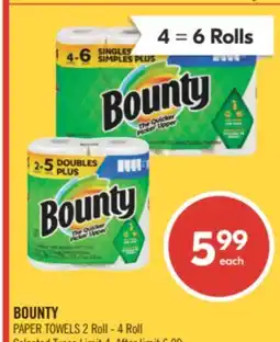 Shoppers Drug Mart BOUNTY PAPER TOWELS offer