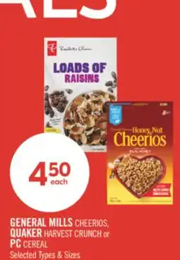 Shoppers Drug Mart GENERAL MILLS CHEERIOS, QUAKER HARVEST CRUNCH or PC CEREAL offer