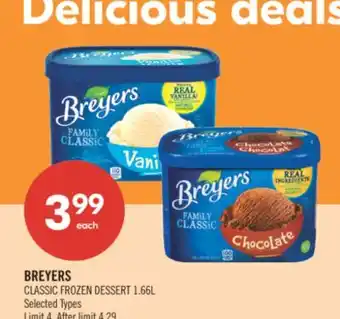 Shoppers Drug Mart BREYERS CLASSIC FROZEN DESSERT offer