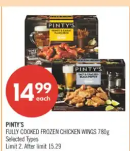 Shoppers Drug Mart PINTY'S FULLY COOKED FROZEN CHICKEN WINGS offer