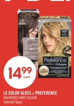 Shoppers Drug Mart LE COLOR GLOSS or PREFERENCE BALAYAGES HAIR COLOUR offer