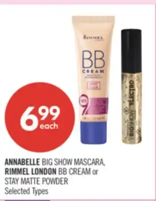 Shoppers Drug Mart ANNABELLE BIG SHOW MASCARA, RIMMEL LONDON BB CREAM or STAY MATTE POWDER offer