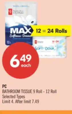 Shoppers Drug Mart PC BATHROOM TISSUE offer