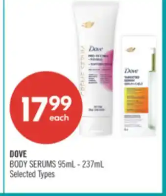 Shoppers Drug Mart DOVE BODY SERUMS 95mL - 237mL offer