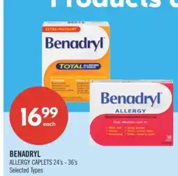 Shoppers Drug Mart BENADRYL ALLERGY CAPLETS 24's - 36's offer