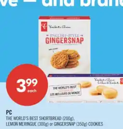 Shoppers Drug Mart PC THE WORLD'S BEST SHORTBREAD (200g), LEMON MERINGUE (300g) or GINGERSNAP (350g) COOKIES offer