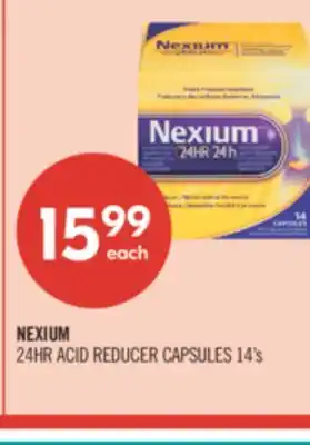 Shoppers Drug Mart NEXIUM 24HR ACID REDUCER CAPSULES 14's offer