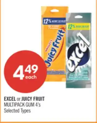 Shoppers Drug Mart EXCEL or JUICY FRUIT MULTIPACK GUM offer