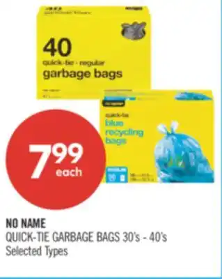 Shoppers Drug Mart NO NAME QUICK-TIE GARBAGE BAGS offer