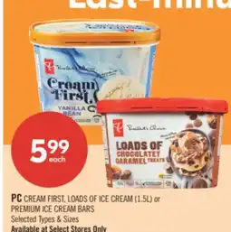 Shoppers Drug Mart PC CREAM FIRST LOADS OF ICE CREAM (150 or PREMIUM ICE CREAM BARS offer