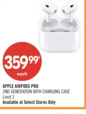 Shoppers Drug Mart APPLE AIRPODS PRO 2ND GENERATION WITH CHARGING CASE offer