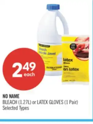 Shoppers Drug Mart NO NAME BLEACH (1.27L) or LATEX GLOVES (1 Pair) offer