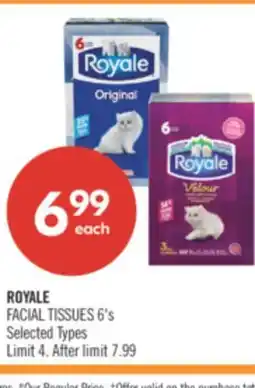 Shoppers Drug Mart ROYALE FACIAL TISSUES 6's offer