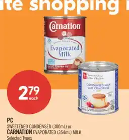 Shoppers Drug Mart PC SWEETENED CONDENSED (300mL) or CARNATION EVAPORATED (354mL) MILK offer