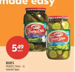 Shoppers Drug Mart BICK'S PICKLES offer