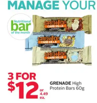 Rexall GRENADE High Protein Bars offer