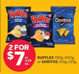 Rexall RUFFLES 190g-200g or DORITOS 210g-235g offer