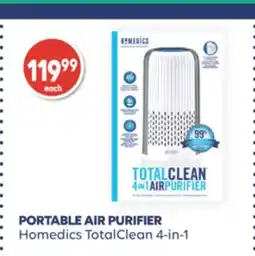 Wellwise by Shoppers Homedics TotalClean 4-in-1 PORTABLE AIR PURIFIER offer