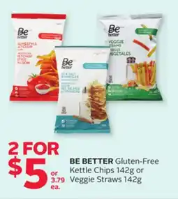 Rexall BE BETTER Gluten-Free Kettle Chips 142g or Veggie Straws 142g offer