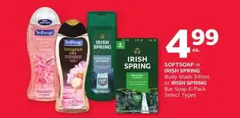 Rexall SOFTSOAP or IRISH SPRING Body Wash 591mL or IRISH SPRING Bar Soap 6-Pack offer