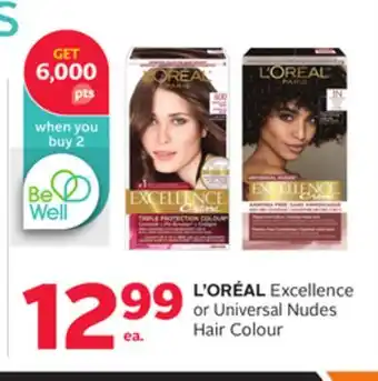 Rexall L' ORÉAL Excellence or Universal Nudes Hair Colour offer