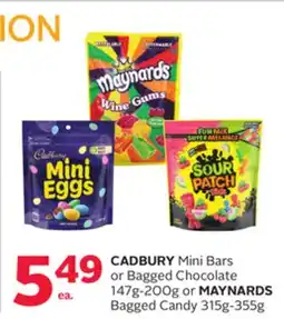 Rexall CADBURY Mini Bars or Bagged Chocolate 147g-200g or MAYNARDS Bagged Candy 315g-355g offer