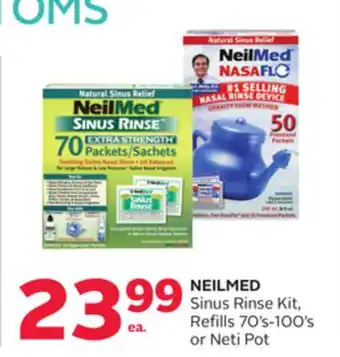 Rexall NEILMED Sinus Rinse Kit, Refills 70' s-100' s or Neti Pot offer