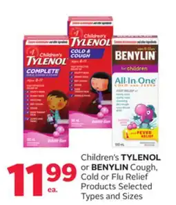 Rexall Children's TYLENOL or BENYLIN Cough, Cold or Flu Relief Products offer