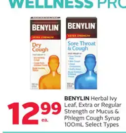 Rexall BENYLIN Herbal Ivy Leaf, Extra or Regular Strength or Mucus & Phlegm Cough Syrup 100mL offer