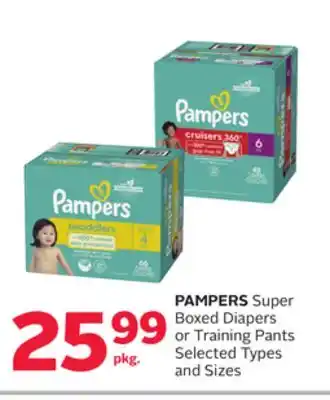 Rexall PAMPERS Super Boxed Diapers or Training Pants offer