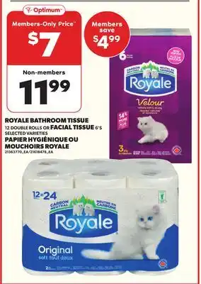 Independent City Market ROYALE BATHROOM TISSUE, 12 DOUBLE ROLLS OR FACIAL TISSUE, 6'S offer