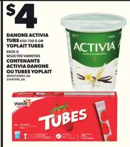 Independent City Market DANONE ACTIVIA TUBS, 650-750 G OR YOPLAIT TUBES, 8X56 G offer