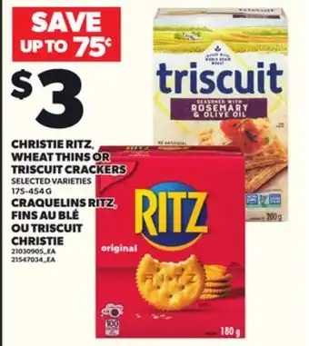 Independent City Market CHRISTIE RITZ, WHEAT THINS OR TRISCUIT CRACKERS, 175-454 G offer