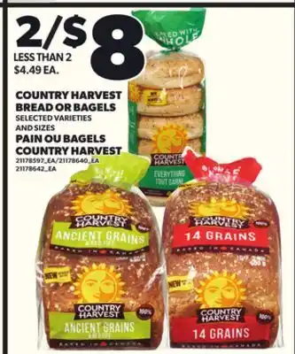 Independent City Market COUNTRY HARVEST BREAD OR BAGELS offer