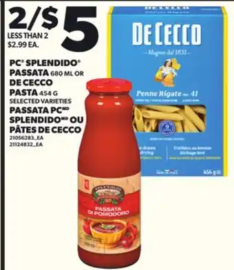 Independent City Market PC SPLENDIDO PASSATA, 680 ML OR DE CECCO PASTA ,454 G offer