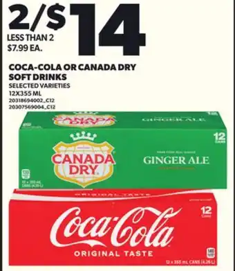 Independent City Market COCA-COLA OR CANADA DRY SOFT DRINKS, 12X355 ML offer