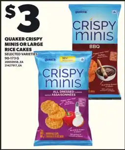 Independent City Market QUAKER CRISPY MINIS OR LARGE RICE CAKES, 90-173 G offer