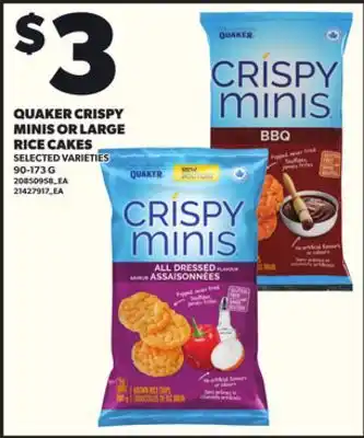 Independent City Market QUAKER CRISPY MINIS OR LARGE RICE CAKES, 90-173 G offer