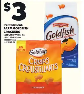 Independent City Market PEPPERIDGE FARM GOLDFISH CRACKERS, 156-227/6X28 G offer