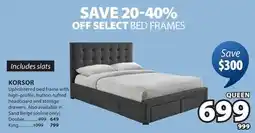 JYSK KORSOR Upholstered bed frame offer