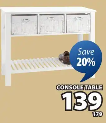 JYSK Dina Console table with storage cubby shelf offer